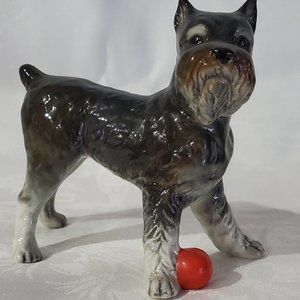 Goebel Schnauzer With Ball 4" x 4" Figure Figurine Dog